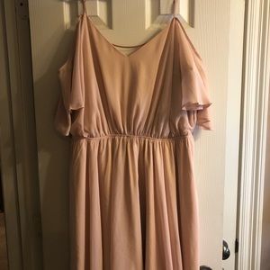 ASOS ethereal blush pink chiffon skater dress